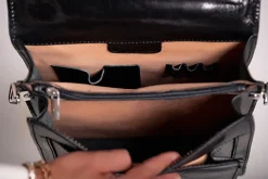 Borsa in pelle naturale Afrodita, nera