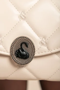 Borsa piccola con dettaglio trapuntato, bianca