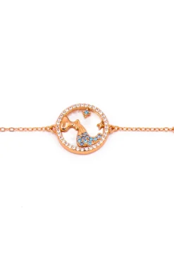 Bracciale con pendente, ACQUARIO, oro rosa