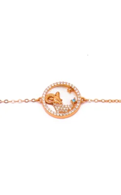 Bracciale con pendente, ARIETE, oro rosa