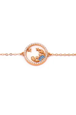Bracciale con pendente, CANCRO, oro rosa