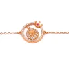 Bracciale con pendente, LEO, oro rosa
