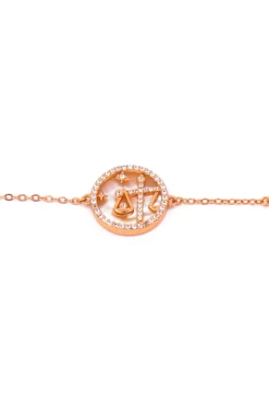 Bracciale con pendente, LIBRA, oro rosa