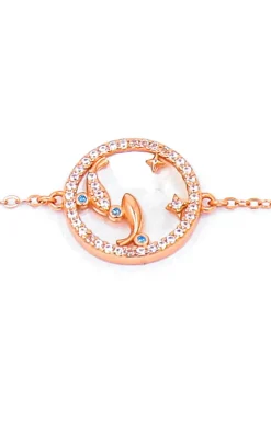 Bracciale con pendente, PESCI, oro rosa