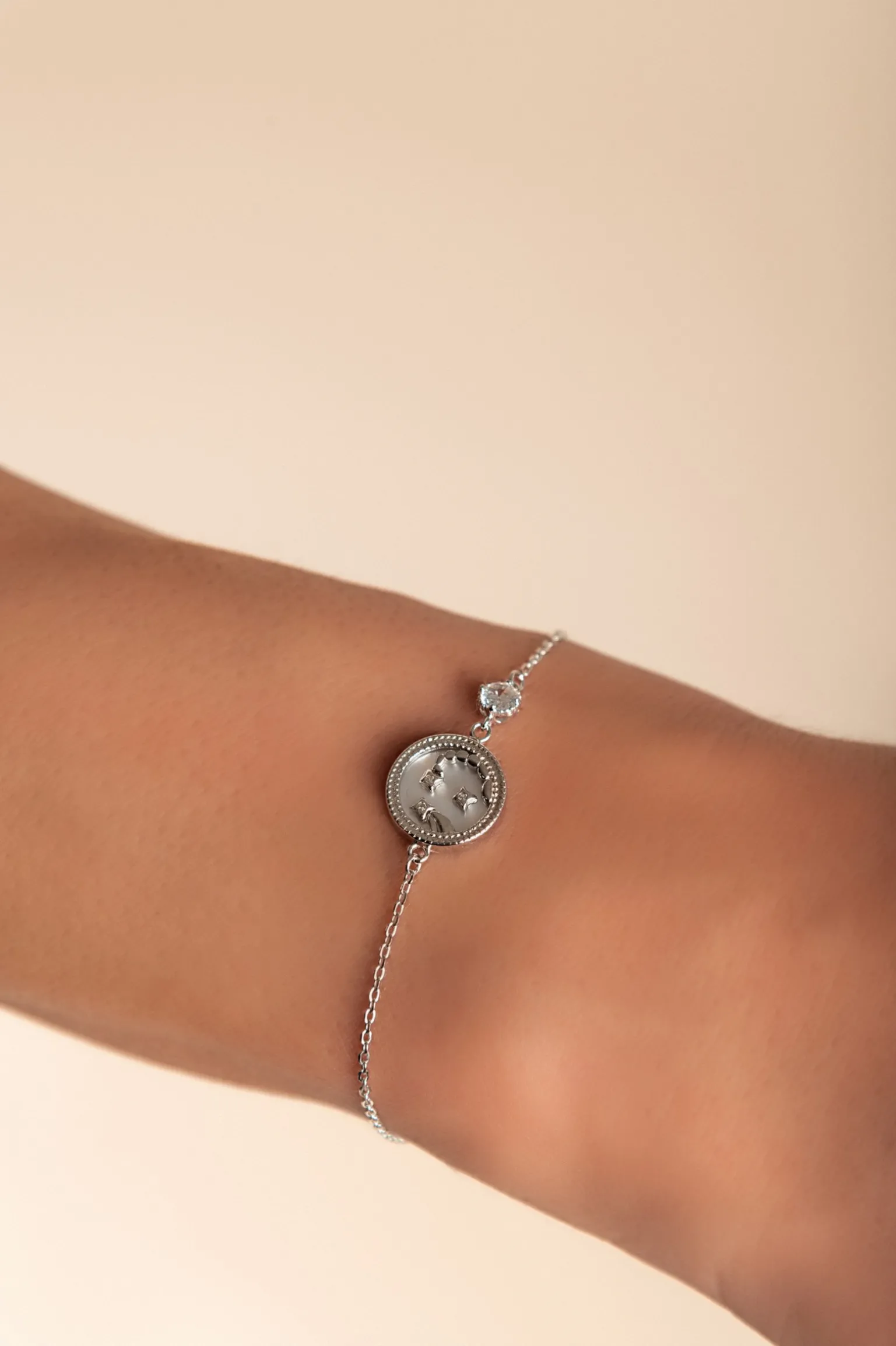 Bracciale con pendente, SCORPIONE, argento