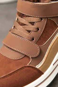 Calde sneakers alte, marroni