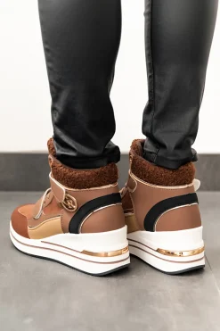 Calde sneakers alte, marroni