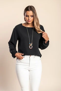 Camicetta con colletto, colore nero