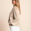 Camicetta con maniche trasparenti, colore beige