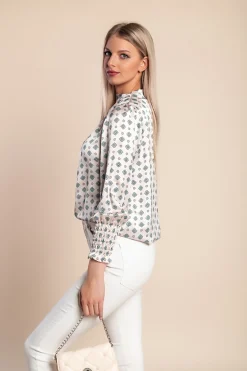 Camicetta con stampa, colore bianco