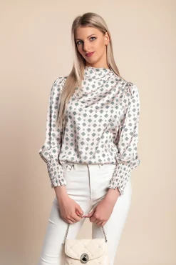 Camicetta con stampa, colore bianco