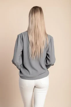 Camicetta girocollo, grigio chiaro