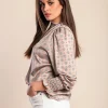 Camicetta stampata, colore beige