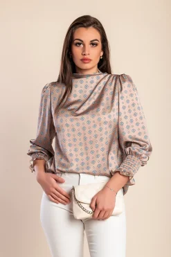 Camicetta stampata, colore beige