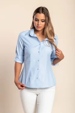 Camicia elegante, azzurra