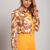 Camicia elegante con stampa, arancione