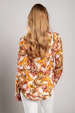 Camicia elegante con stampa, arancione