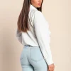 Camicia elegante con volant, bianca