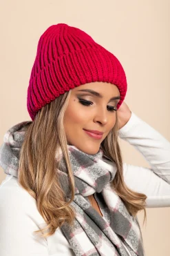 Cappello lavorato a maglia, fucsia