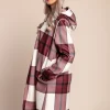 Cappotto a quadri, bordeaux