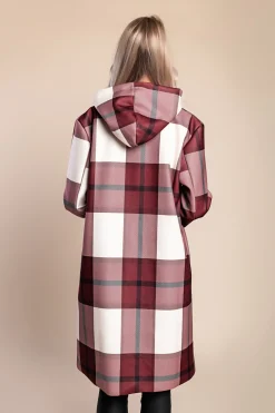 Cappotto a quadri, bordeaux