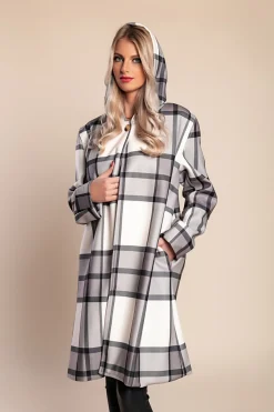 Cappotto a quadri, grigio