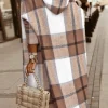 Cappotto a quadri, marrone