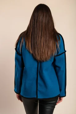 Cappotto corto elegante, petrolio