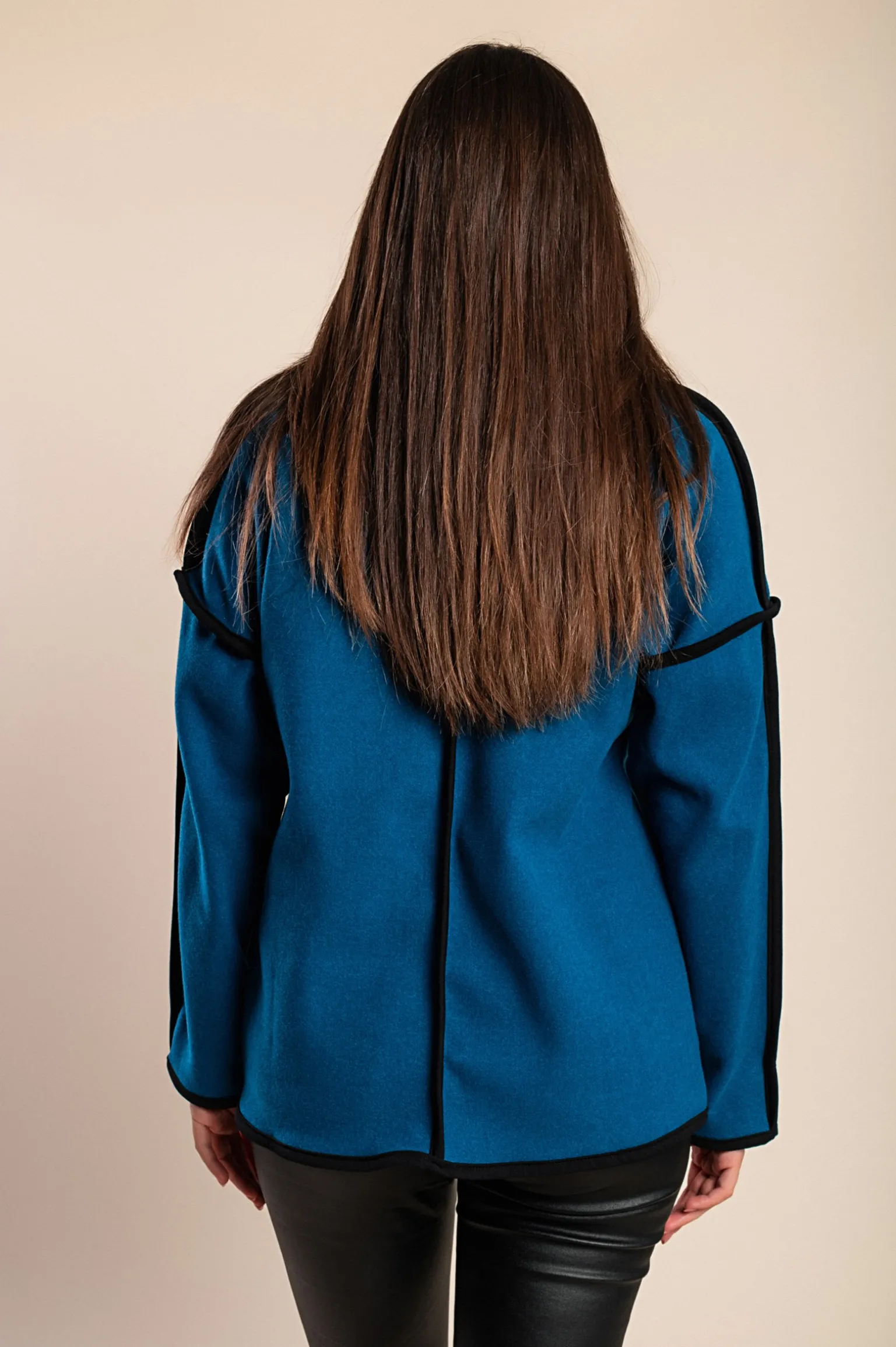 Cappotto corto elegante, petrolio