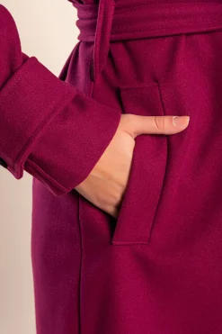 Cappotto elegante con bottoni, fucsia