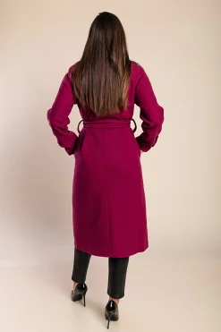 Cappotto elegante con bottoni, fucsia