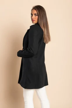 Cappotto elegante con un bottone, nero