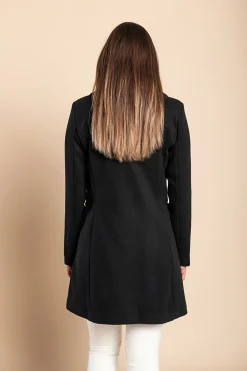 Cappotto elegante con un bottone, nero