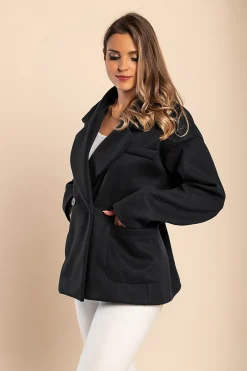 Cappotto elegante e ampio, nero