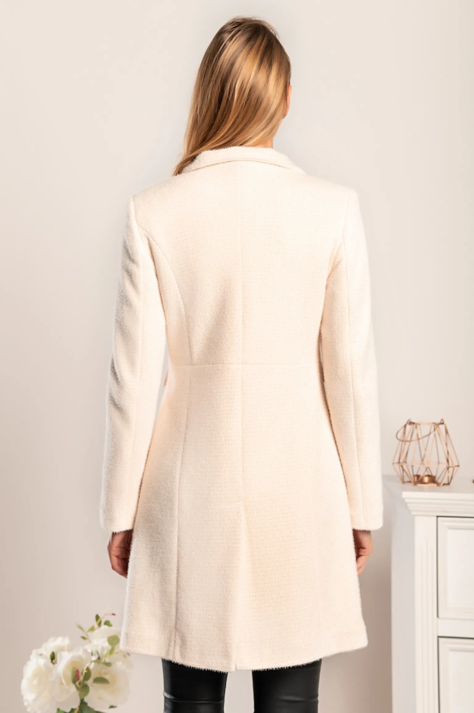 Cappotto elegante Nusca, panna