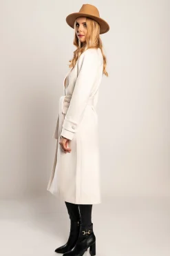 Cappotto lungo elegante Canossa, panna