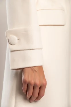 Cappotto lungo elegante Canossa, panna