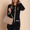 Cardigan in maglia con bottoni, nero