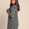 Cardigan lavorato a maglia fantasia, nero/bianco