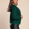 Cardigan lavorato a maglia con motivo a quadri, verde