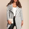 Cardigan morbido con stampa a quadri, grigio