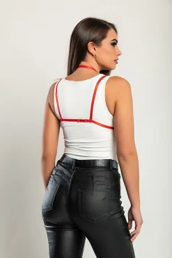 Cintura a bretella - Reggiseno con spalline elastiche, ART2302, rosso
