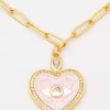 Collana con pendente a forma di cuore, colore oro