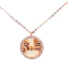 Collana con pendente, GEMINI, oro rosa