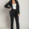 Completo blazer e pantaloni eleganti, 18438, nero