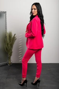 Completo di pantaloni e blazer elegante Estrena, fucsia