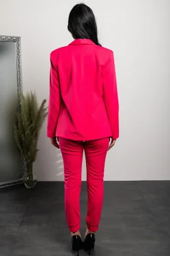 Completo di pantaloni e blazer elegante Estrena, fucsia