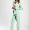 Completo elegante blazer e pantaloni, menta