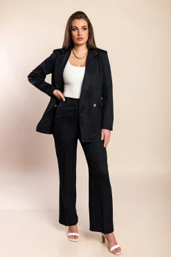 Completo elegante blazer e pantaloni, nero