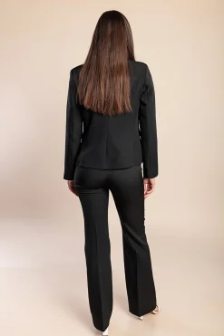 Completo elegante blazer e pantaloni, nero